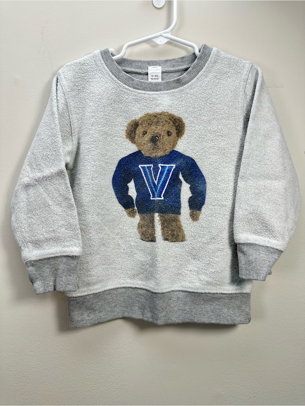 Villanova University Toddler Reversed-Fleece Teddy Bear Sweatshirt, 3T